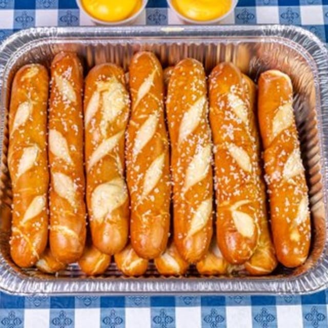 Pretzel Sticks w/ Nacho Cheese.